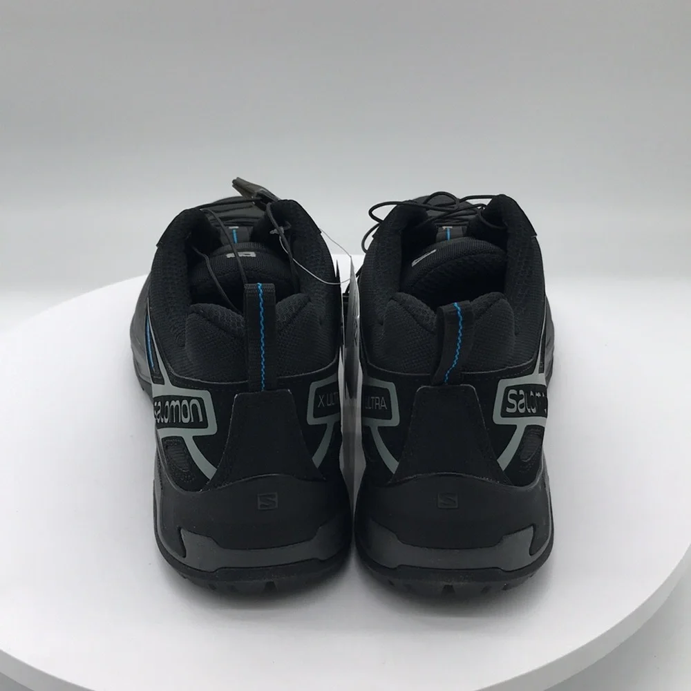 Salomon mens Black and Blue Hiking Shoes size 12.5 US